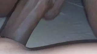 Big black cock fucks and pulls out to cum on white hot wife