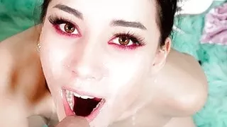 Aria Lee Is Gargling On This Huge Cock - Blowpass