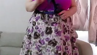 Sexy big boobs mature takes her clothes off