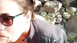 Risky Hiking Blowjob
