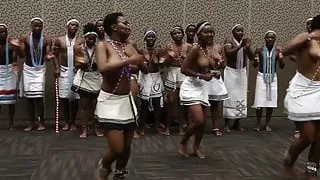 Hundreds of busty topless African girls ready for contest