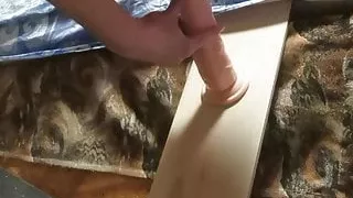 My big dildo stretches my hole