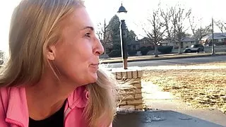 MILF pissing Joanna Meadows public piss