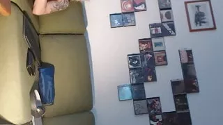 Almost hands-free cumshot in sexy outfit