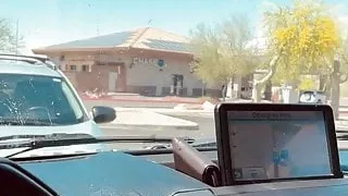 Naked in public in truck