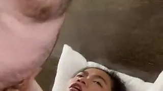 she fingers her pussy while he suck her cock for cum