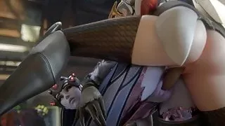 Mercy and Widowmakker Double Dildo Sex by Fpsblyck