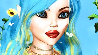 Big monster bangs a cuffed fantasy girl elf in the dungeon