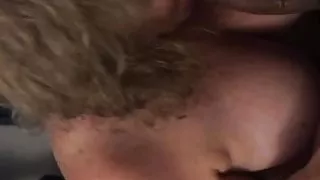 Fat blond whore suckin' fat black guy