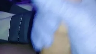 Jerking off with latex glove