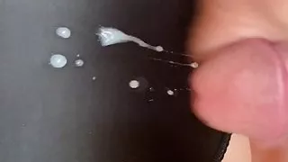 Getting Cum on my Black Satin Panties