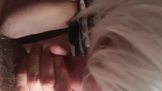 Femboy sucks my big cock and I cum on his face !