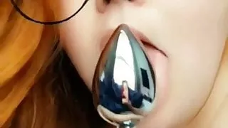 BBW playing with anal plug