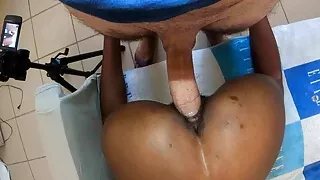 Interracial cum inside my black cunt in doggystyle