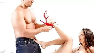 Busty Latina Has Her Feet Licked , Sniffed & Kissed - Wicked