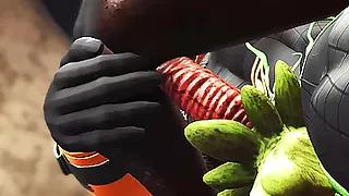 Anubis plays with a hot black girl in the temple in Ancient