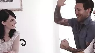 Alex Harper and Dana Dearmond have hard sex on the couch