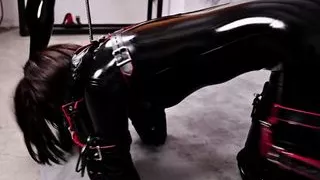 KIKI Latex puppy play with kigurumi