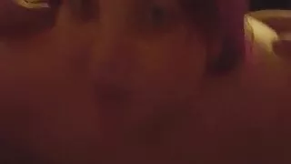 BBW wife sucking two guys