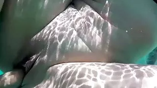 Bigtit milf fucks underwater before poolside sex