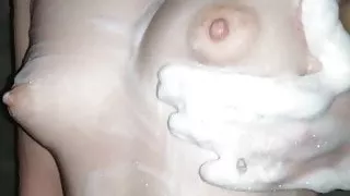 Neighbor Massages Tits In The Shower, Real Homemade