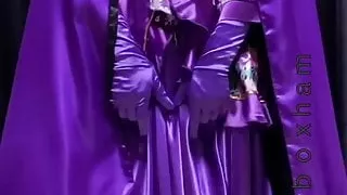 masturbation with satin kimono-costume