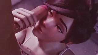 Overwatch - Tracer Blowjob 3d Hentai - by RashNemain