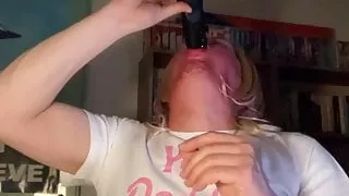 sucking a Big Black Dildo...