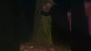 Hotwife cuffed to tree while out dogging