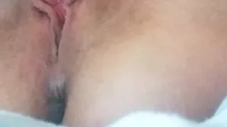 ass plugged girlfriend  prepares both her holes for my cock