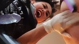 DOMINAFIRE: Latex Strapon Queen pegging sissy slut