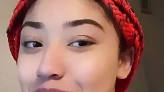 Big ass light skin sucking on pop sticker like a dick