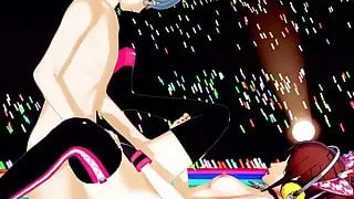 Rise Kujikawa gets fucked doggystyle in front of a crowd.