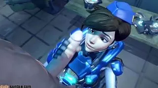 Deepthroating Tracer addicted to cum - Loop