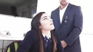 petite brunette high school  fucked by tutor