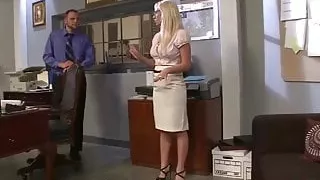 Busty milf boss gets booty spermed