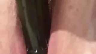 Bottle neck in her hot wet cunt