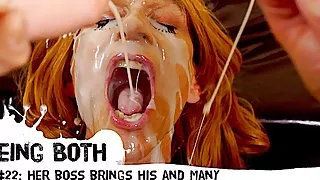 22 Trailer - Boss's and many huge cocks cover her in cum