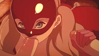 Ann Takamaki Toys With Two Cocks