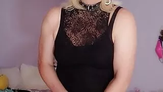 Blonde leather panties!