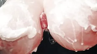 pretty creamy natural boobs and latex catsuit teasing Arya G