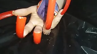 Red extreame long nails Lady L (video short version)