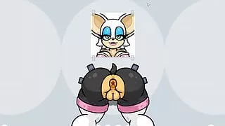 Fapwall Weird Hentai game Rouge the bat assfucked by 3 dick