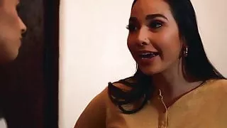 Busty Latina squirts on a redhead’s face