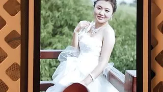 Cum tribute to Baby Face Chinese Bride with dirty talk