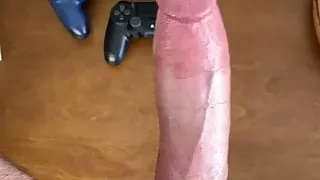 Gamer playing with his HUGE AND FAT joystick!