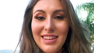 Brunette with perfect body loves deepthroat after anal