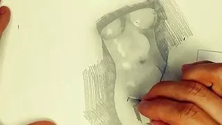 Stepsister drawing nude boobs