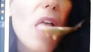 Caterina Balivo cumtribute when the phone Is ringing haha