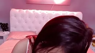 Pretty anime webcam model, Asian pussy, naked tits